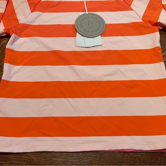 NWT Stella McCartney Orange Striped Flamingo Rash Guard Size 14 - Picture 8 of 12
